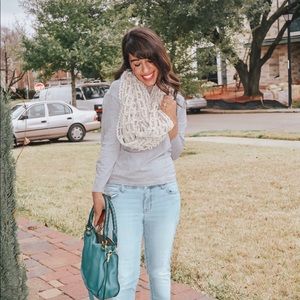 Loose crochet infinity scarf